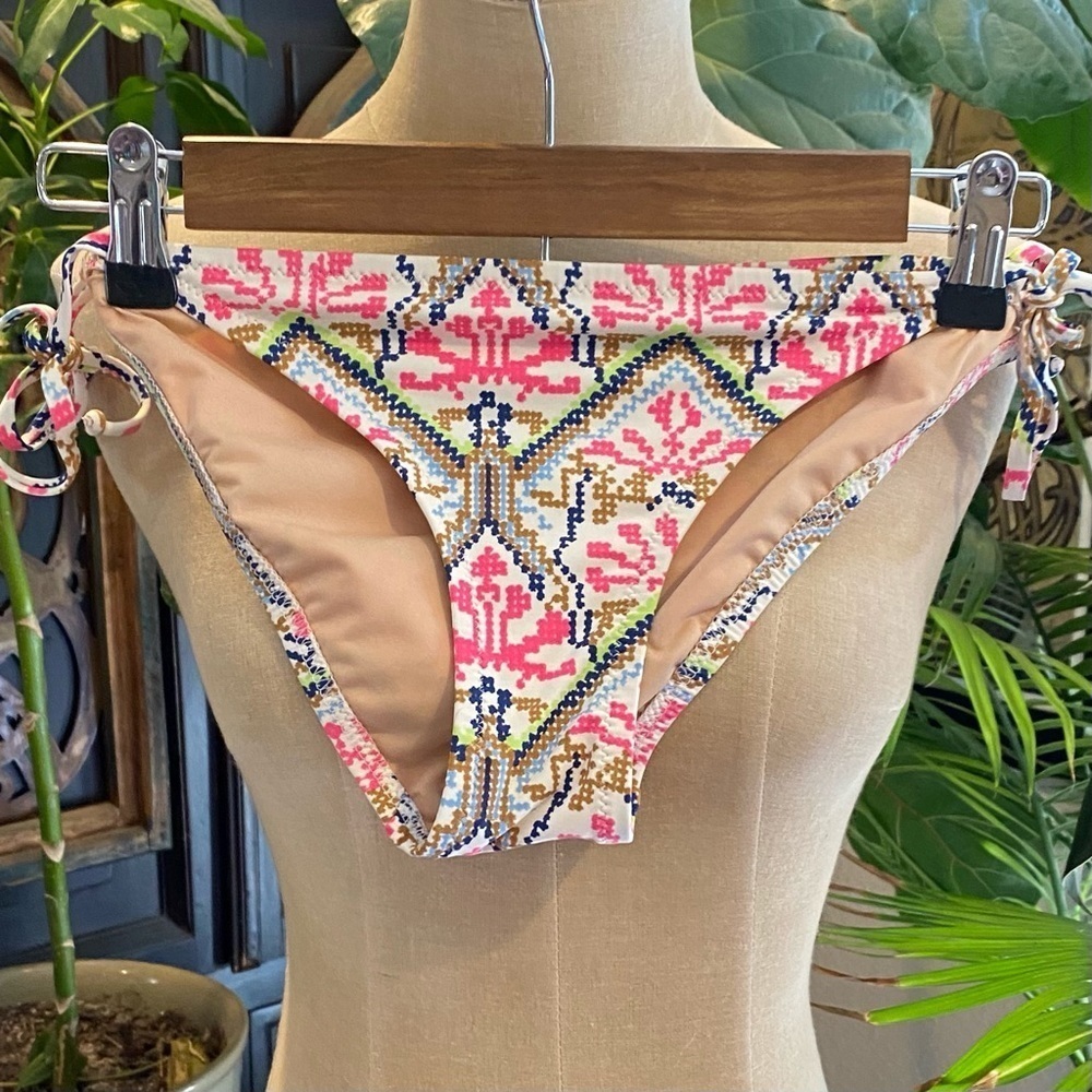 Madewell tribal cross stitch string bikini bottom